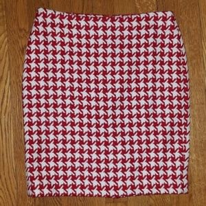 Houndstooth Red White Skirt 2 Petite